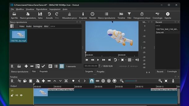Timeline Windows 11 Shotcut