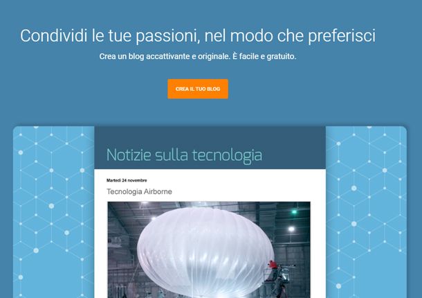 Il sito di Blogger