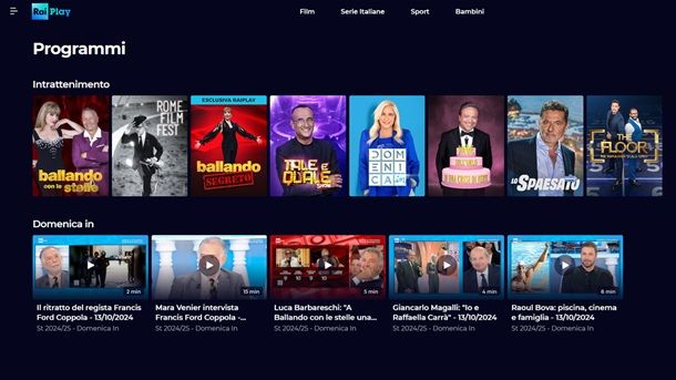 Servizi di streaming canali TV PC