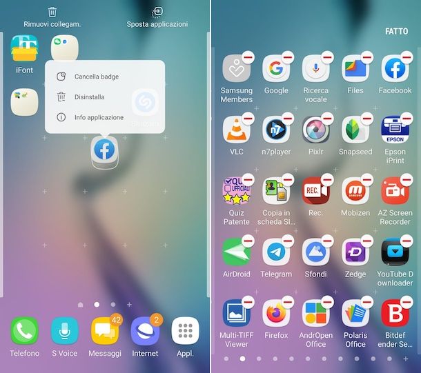 Organizzare app su Android