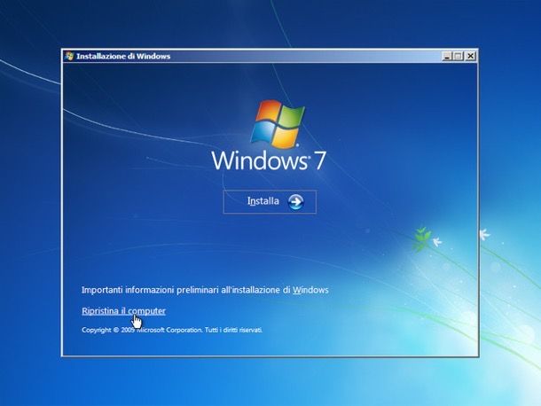Come resettare Windows 7