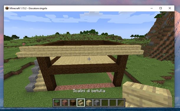 Scalini di betulla davanti Minecraft