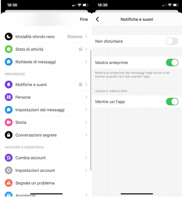 Come silenziare le notifiche di Messenger