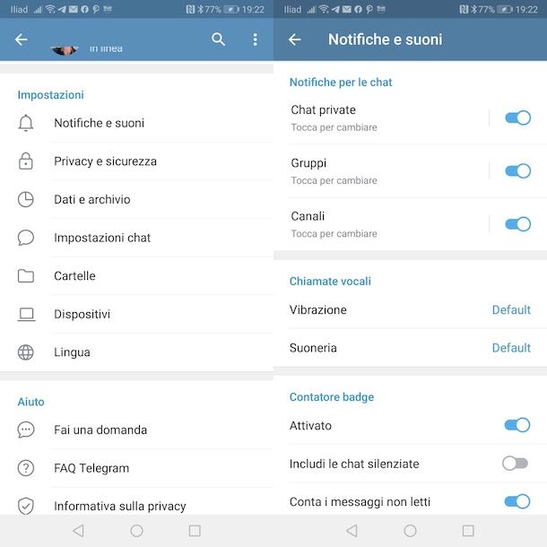 Come silenziare le notifiche di Telegram