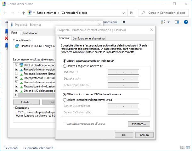 Come configurare rete Ethernet