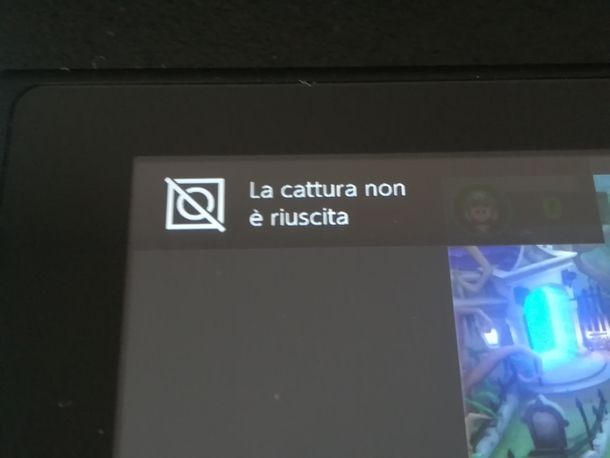 Errore di cattura non riuscita