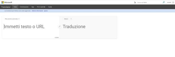 Bing è uno strumento di traduzione istantanea alternativo a Google Traduttore