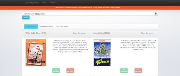 Come effettuare una ricerca semantica su What Is My Movie