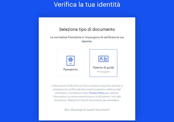 Seleziona il documento che preferisci