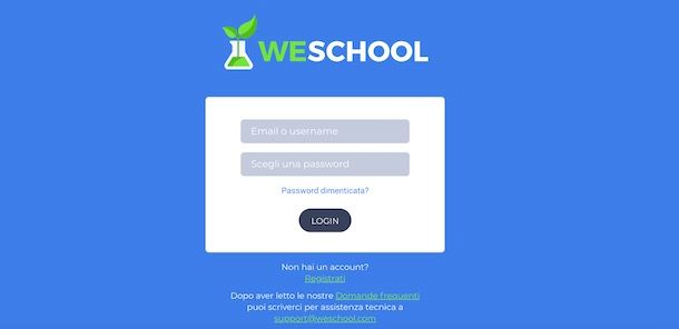 Come accedere su WeSchool