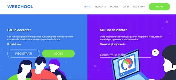 Accedere a WeSchool da computer