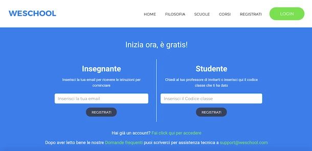 Come registrarsi su WeSchool studenti