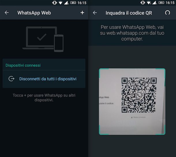 Come accedere a WhatsApp Web con Android