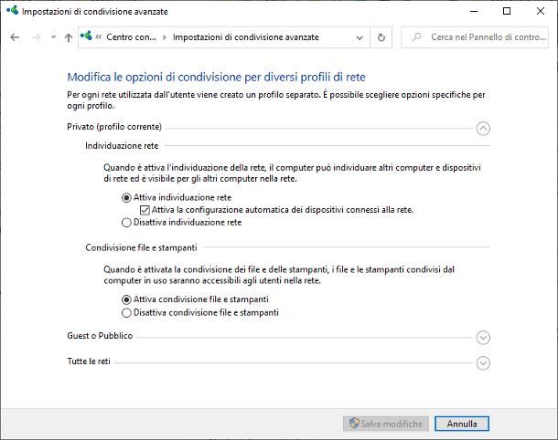 Come configurare rete Ethernet Windows 10