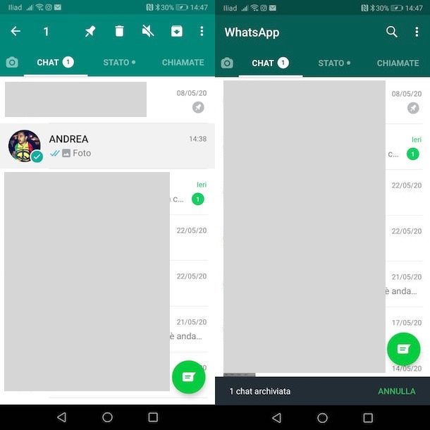 Archiviare chat WhatsApp su Android