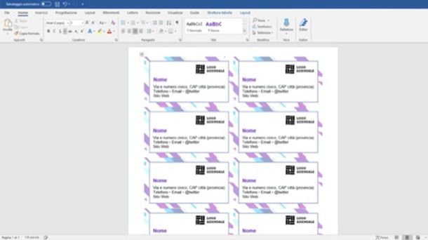 Come fare i bigliettini con Word