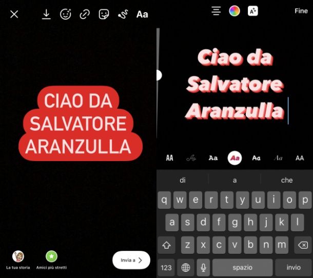 Come scrivere con font diversi su Instagram storie