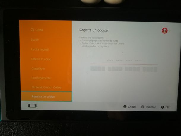 Riscattare un codice da Nintendo eShop