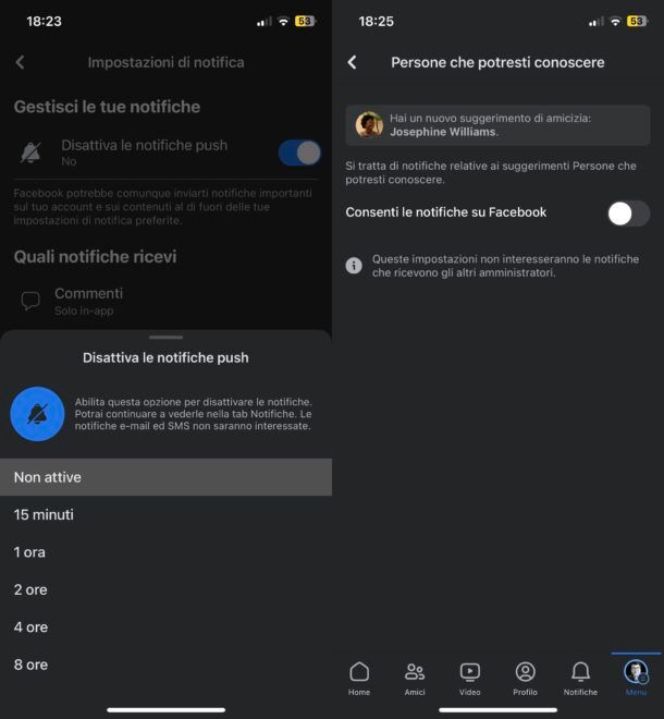 Come disattivare notifiche Facebook