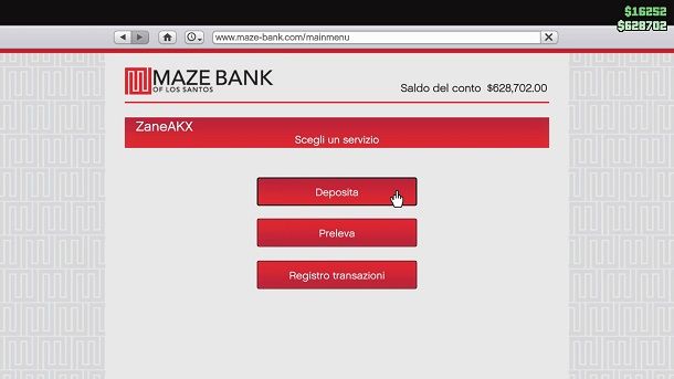 Come depositare i soldi in banca su GTA Online