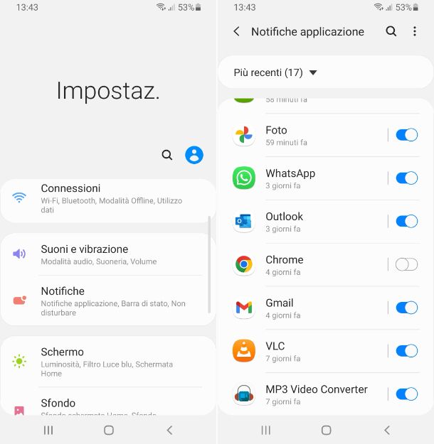 Notifiche Chrome Android