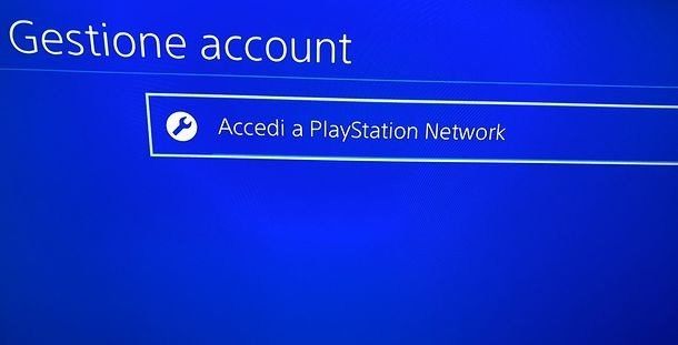 Accedere PSN PS4