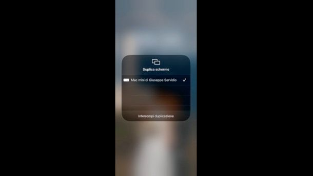 Duplicazione schermo iPhone su Mac