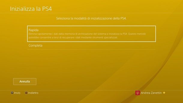 Come formattare la PS4