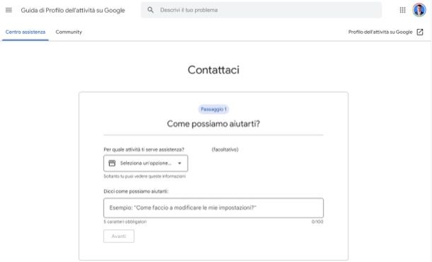 Contattare Google