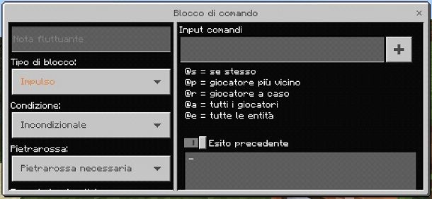 Usare Command Block Minecraft PE