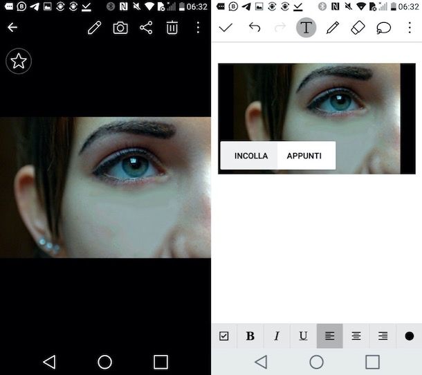 Incollare screenshot su Android