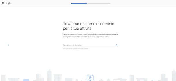 Scegliere dominio per G Suite