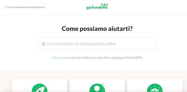 Contattare GoFundMe