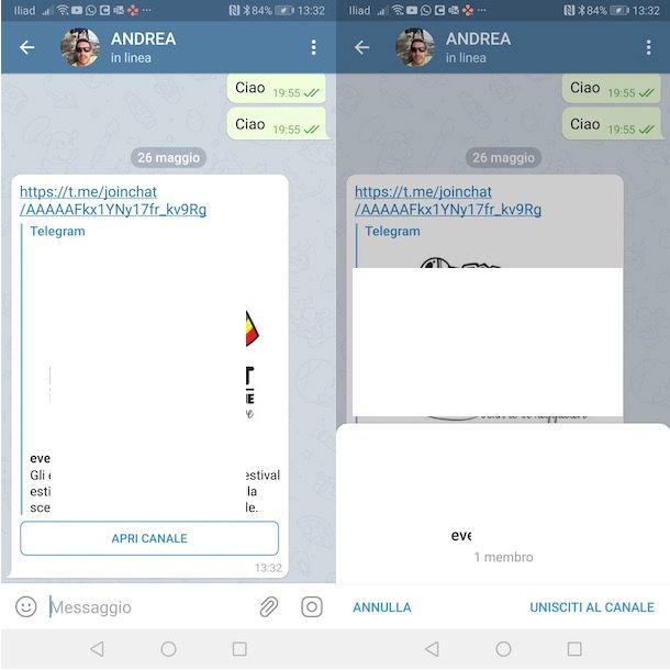 Come entrare in un canale Telegram privato