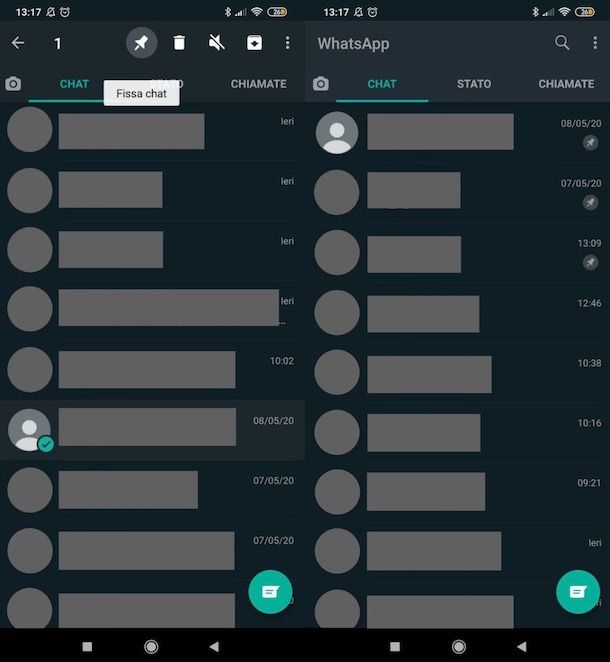 Come fissare una chat su WhatsApp con Android