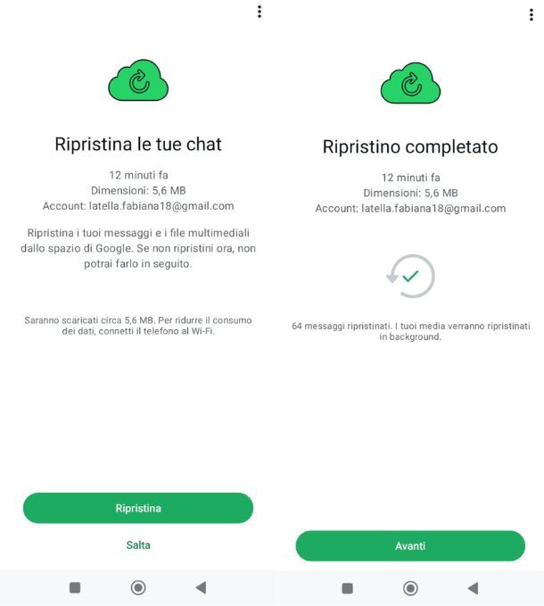 Recupero chat da Google Drive