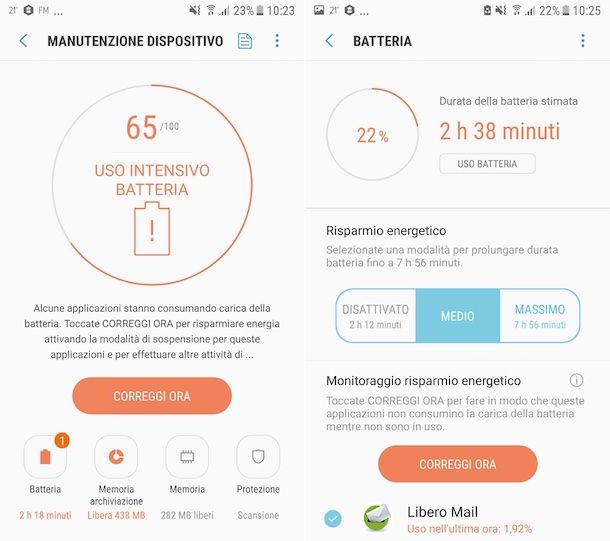 Funzione predefinita batteria Android
