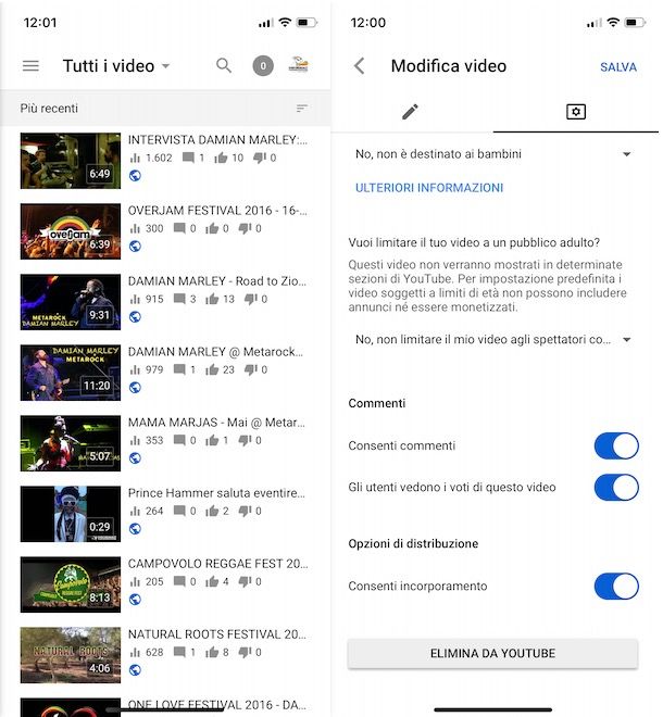 Come attivare i commenti su YouTube da smartphone e tablet