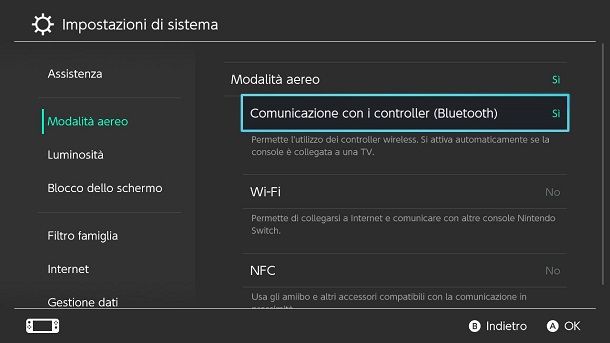 Come attivare il Bluetooth su Switch in modalità aereo