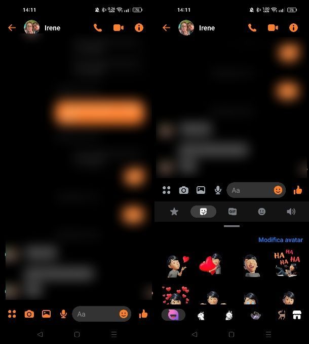Avatar Facebook su Messenger