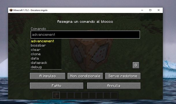 Usare Command Block Minecraft