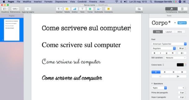 Scrivere al computer