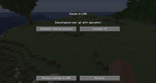 Console comandi Minecraft