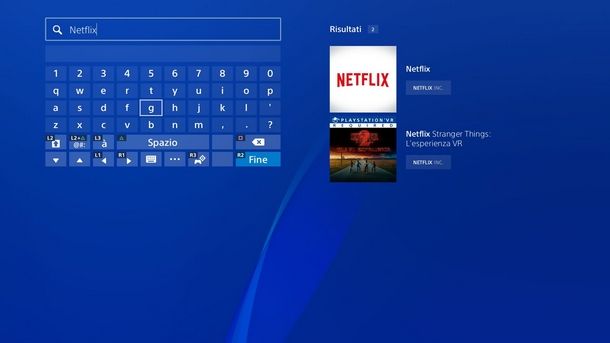 Ricerca l'app di Netflix su PS Store