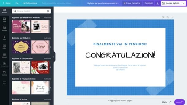 Come fare i bigliettini online Canva
