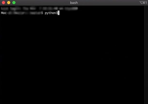 Avviare Python da Mac