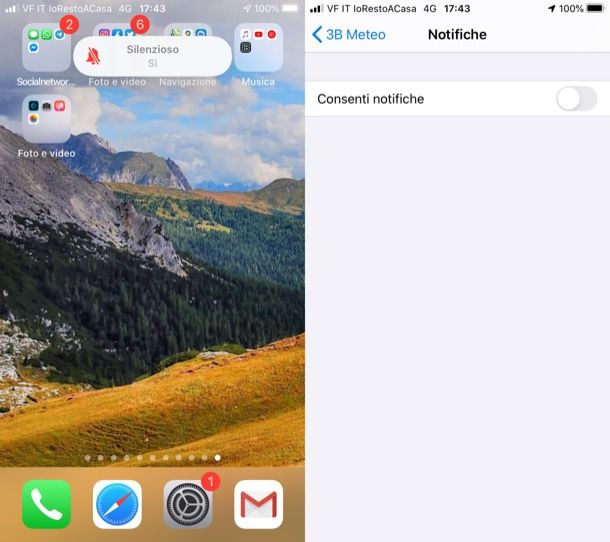 Silenziare le notifiche su iPhone