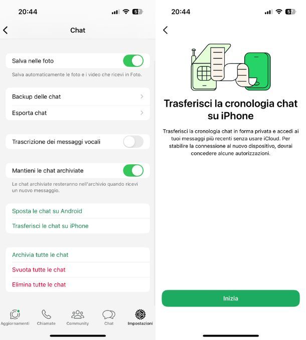 Recuperare chat su telefoni con sistemi operativi diversi