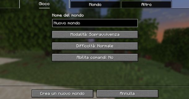 Come creare un nuovo mondo su Minecraft