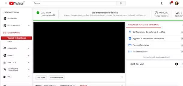 Trasmetti in streaming su YouTube